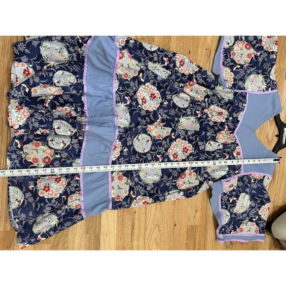 Vintage Kaftan Boho Mumu Dress Patchwork Hippie 80's Womens Size Medium Floral‎ - Picture 8 of 9